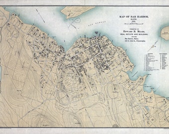 1896 Map of Bar Harbor Maine