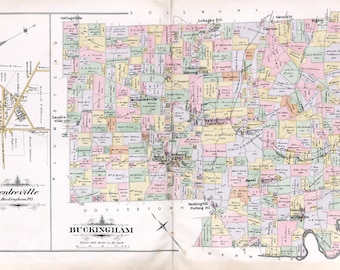 1891 Map of Buckingham Township Bucks County Pennsylvania