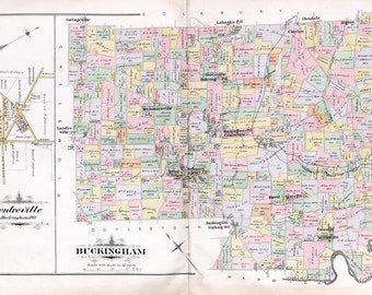 1891 Map of Buckingham Township Bucks County Pennsylvania