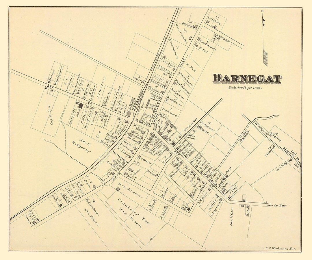 1878 Map of Barnegat New Jersey Etsy