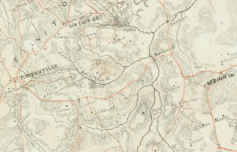 1864 Map of Amelia County Virginia Family Names Genealogy Etsy UK