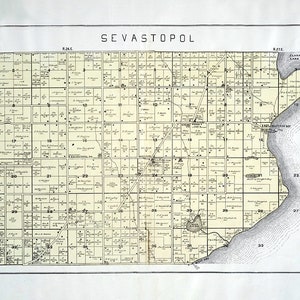 1899 Map of Sevastopol Township Door County Wisconsin