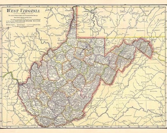 1911 Map of the State of West Virginia