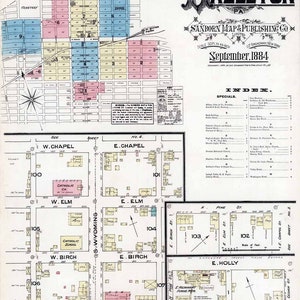 Puede incluir: Un mapa vintage de la ciudad de Hazleton, Pensilvania, publicado por Sanborn Map & Publishing Co. en septiembre de 1884. El mapa muestra la disposición de las calles, los edificios y las empresas de la ciudad. El mapa está dividido en secciones numeradas, cada sección muestra una parte diferente de la ciudad.