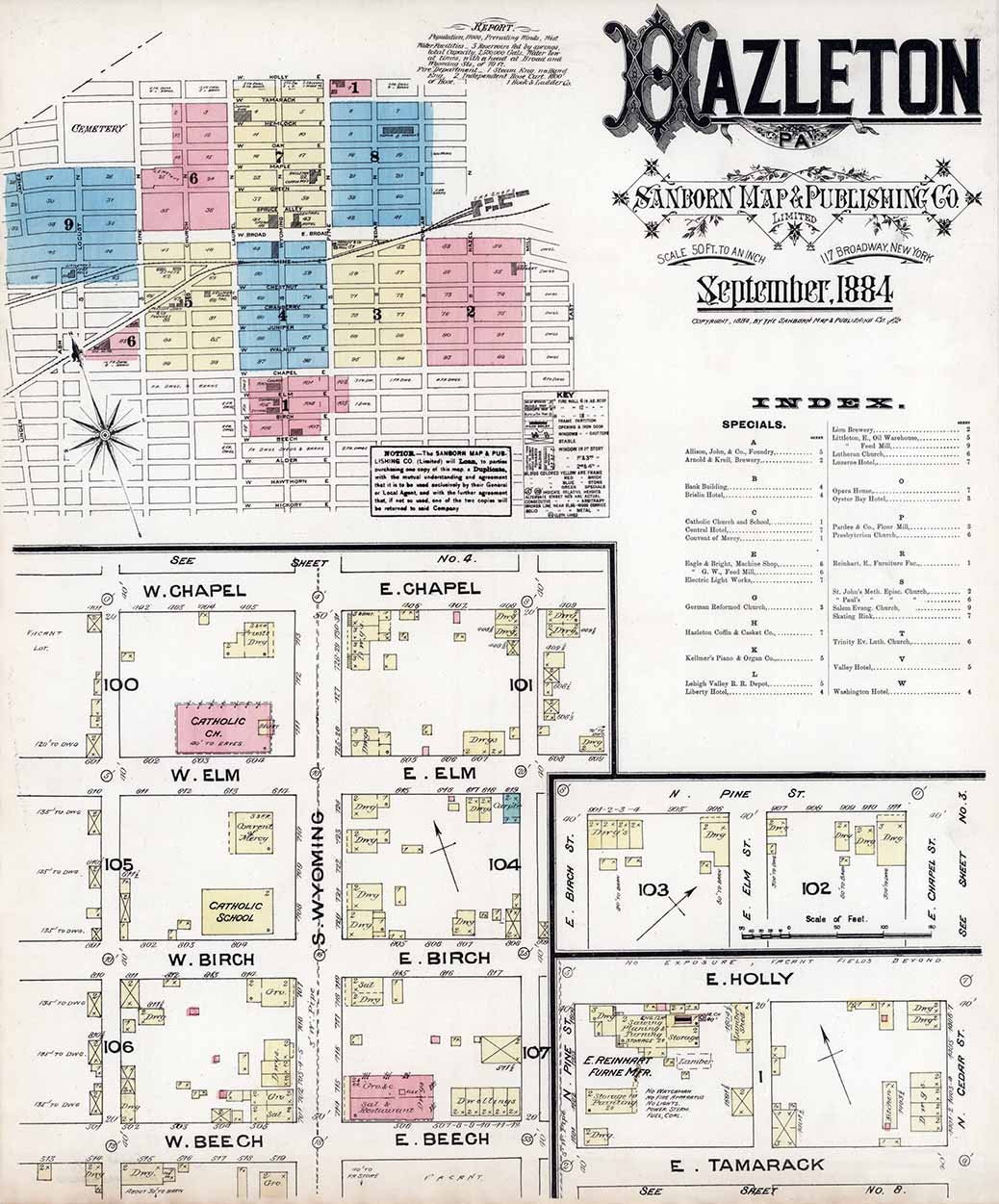 Hazleton Map Country 1884 Town Map of Hazleton Luzerne County Pennsylvania - Etsy