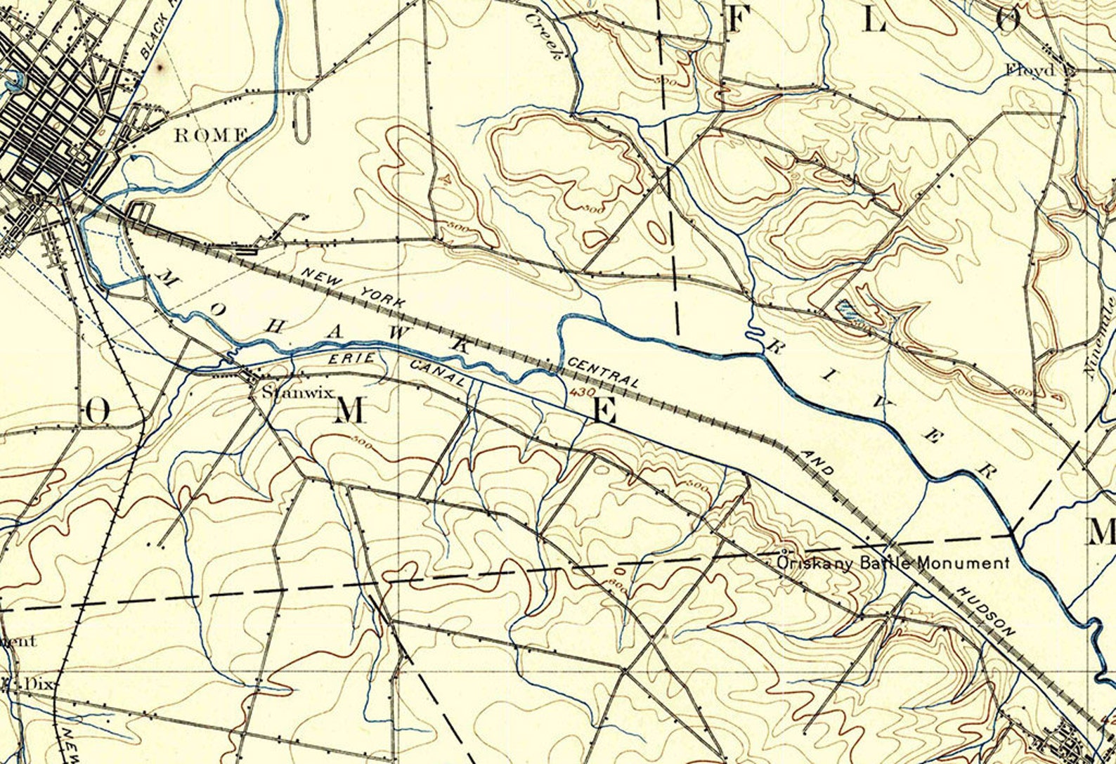 1895 Topo Map of Oriskany New York Quadrangle Etsy UK