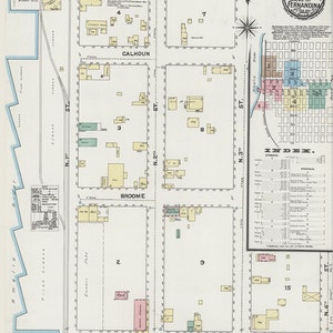 1891 Town Map of Fernandina Nassau County Florida