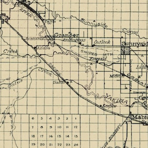 1921 Map of Yakima County Washington - Etsy