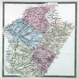 1862 Carte de Pike et du canton de Washington, comté de Berks, Pennsylvanie
