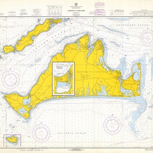 1967 Nautical Map of Marthas Vineyard Massachusetts