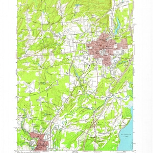 Carte topographique de Saratoga Springs, New York, 1967