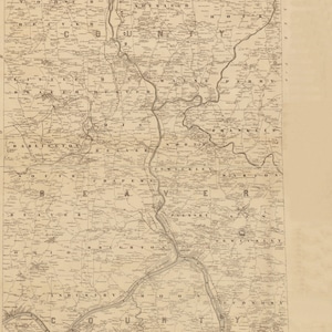 Carte de 1860 du comté de Lawrence et de Beaver dans l'État de Pennsylvanie, à Brighton, à Staylesville, généalogie