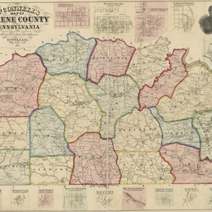 1865 McConnells Map of Greene County PA image 1