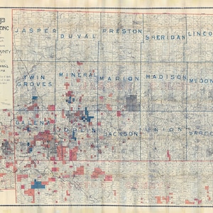 Ligne de ferme et carte minière de 1900 du comté de Jasper, du Missouri et des comtés avoisinants