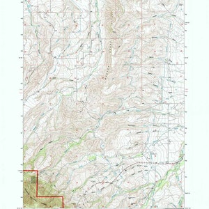 Carte topographique 1993 des collines de Beaver Creek, Wyoming, WY, forêt Bighorn