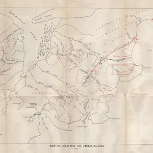 1921 Karte von Cold Bay Ölfeld, Alaska