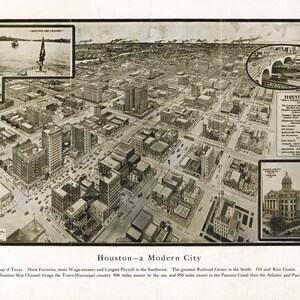 1912 Panorama-Karte von Houston Texas