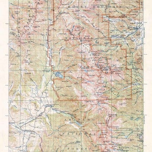 1915 Topo Karte von Longs Peak Colorado Rocky Mountains