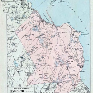 1899 Map of Plymouth and Kingston Massachusetts