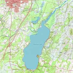 Carte de Saratoga Lake, New York, 1967, Saratoga Springs