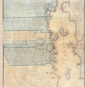 1875 Map of New Bedford Bristol County Massachusetts