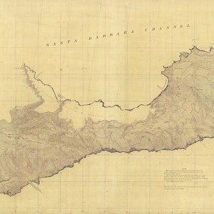 1875 Nautical Chart of Santa Cruz Island California Eastern Part