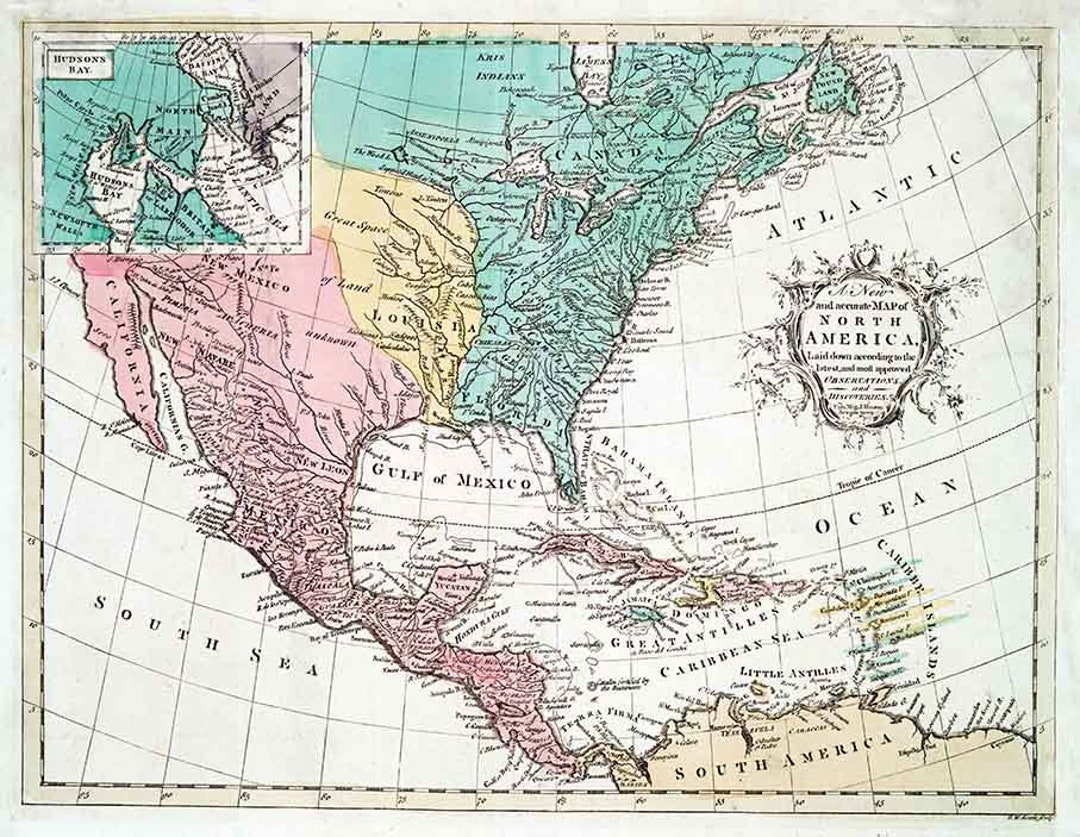 1763 Map of North America Etsy