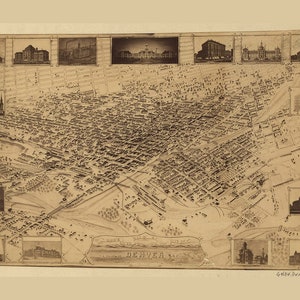 1881 Panoramakarte von Denver, Colorado