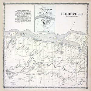 1865 Map of Louisville Township Saint Lawrence County New York