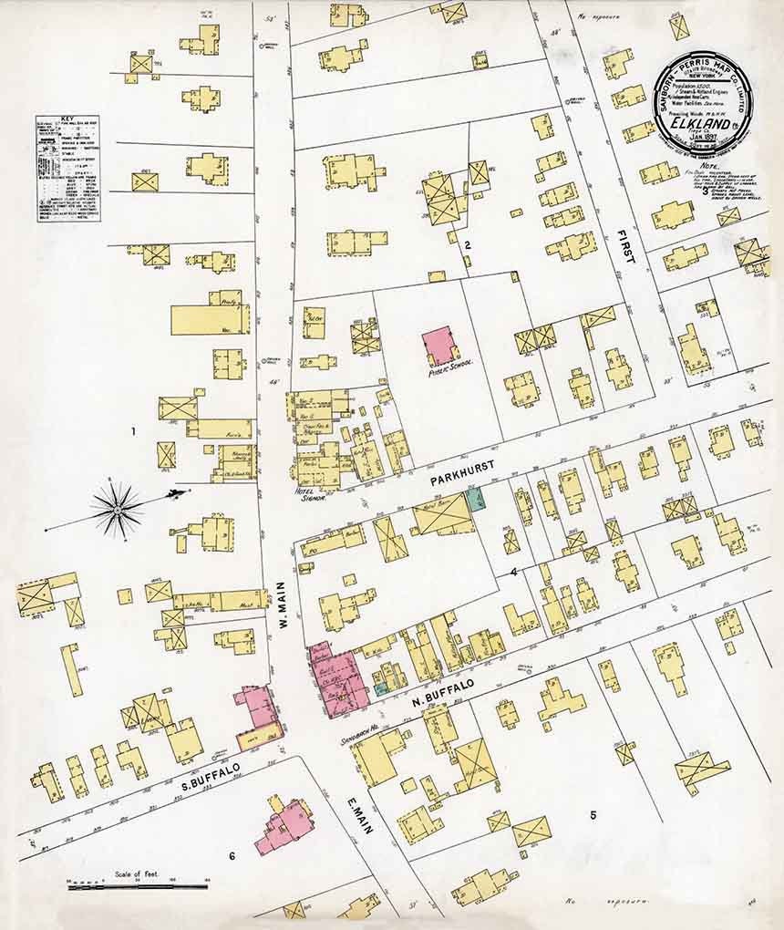 1897 Town Map of Elkland Tioga County Pennsylvania Etsy