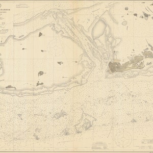 Carte nautique de 1911 dans le port de Key West en Floride