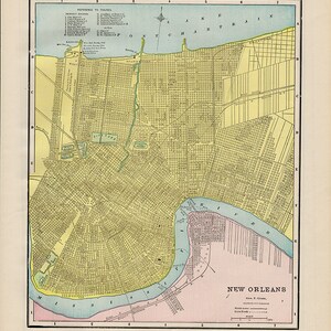 1892-Karte von New Orleans Louisiana