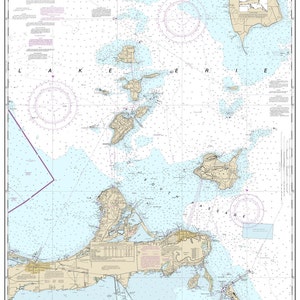 Carte nautique de 2016 de la mise en baie de l'île du lac Érié
