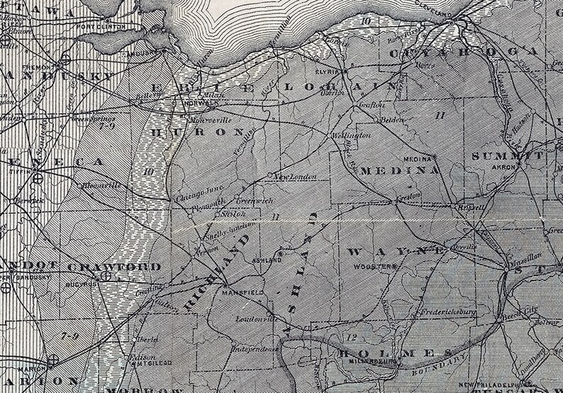 1886 Map of Ohio Oil & Gas Well Fields Etsy
