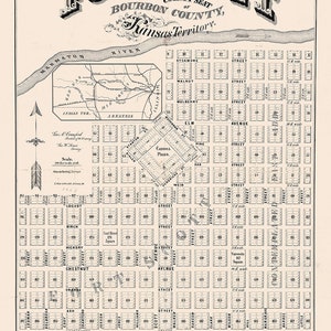 1857 Map of Fort Scott Bourbon County Kansas - Etsy