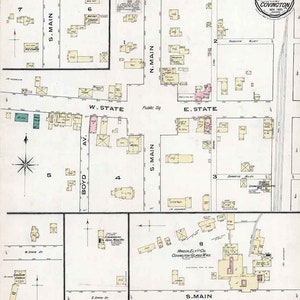 1885 Plan de la ville de Covington, comté de Tioga, Pennsylvanie