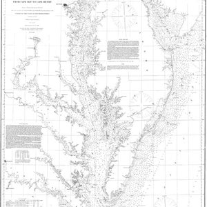 1855 Nautical Chart Map of the Chesapeake and Delaware Bays