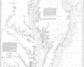 Zeekaartkaart uit 1855 van de Chesapeake en Delaware Bays