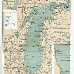 1898 Map of Lake Michigan