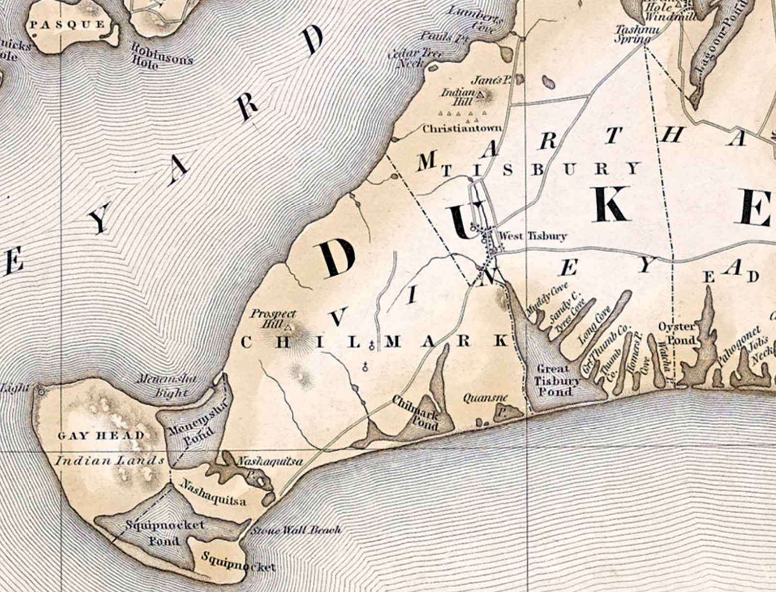 1844 Map of Barnstable County Massachusetts - Etsy