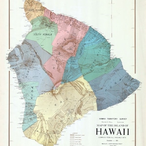 1928 Landkarte von Hawaii