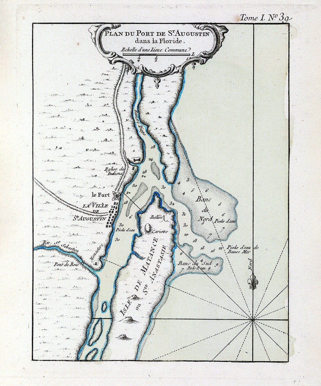 1764 Map of Saint Augustine Florida and Inlet - Etsy