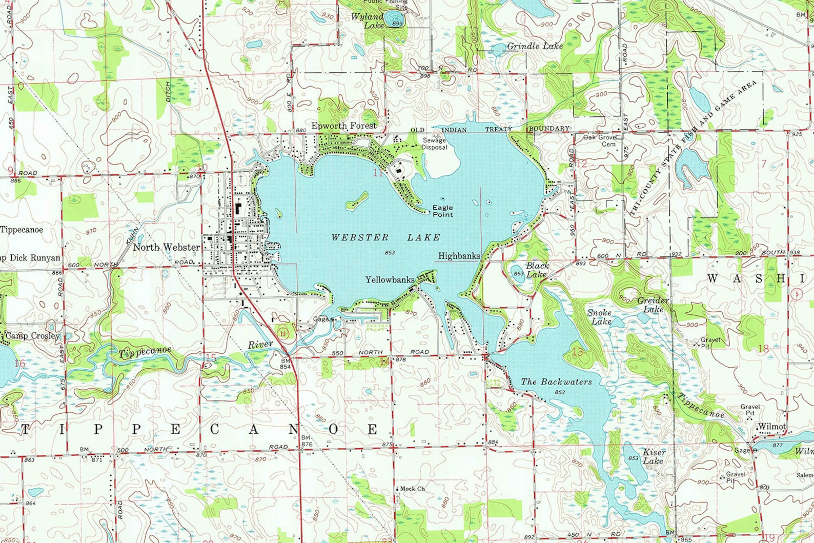 1962 Map of Lake ster Indiana Etsy