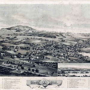 1896 Panoramakarte von Blue Hill Maine