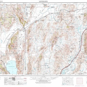 Carte topographique de la pyramide du lac Lovelock Nevada NV, 1955