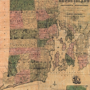 1831 Map of the State of Rhode Island