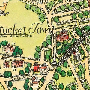 1946 Map of Nantucket Massachusetts Illustrated - Etsy