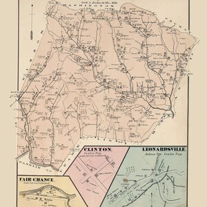 1876-Karte von Washington Greene County Pennsylvania
