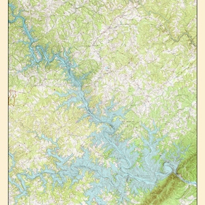 Kaart uit 1985 van Smith Mountain Lake Virginia