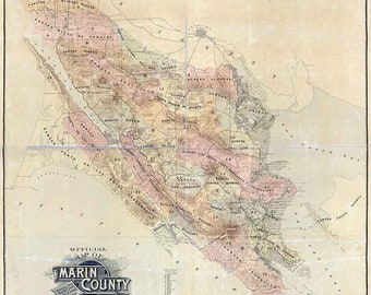 1892 Map of Marin County California